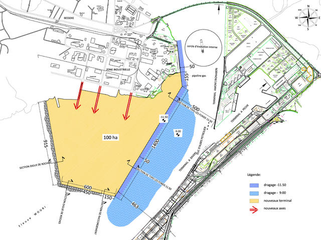 New quay for terminal container and services area of Douala 