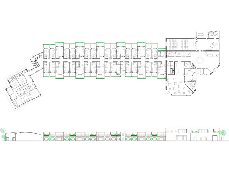  Hotel - Pianta e Prospetto